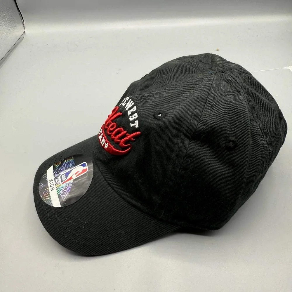 Miami Heat Hat Kids Infant Black NBA‎ Stretch Strap Back Cap New